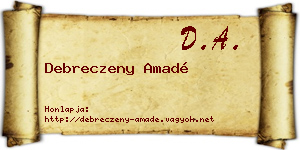 Debreczeny Amadé névjegykártya
